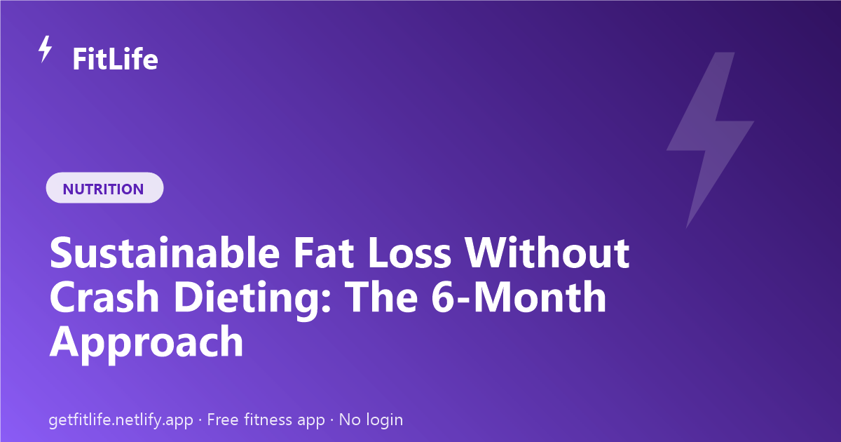 Sustainable Fat Loss Without Crash Dieting: The 6-Month Approach