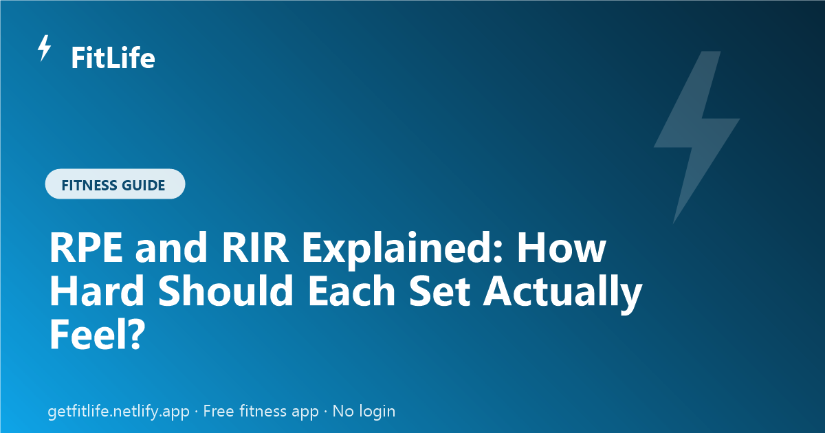 RPE and RIR Explained: How Hard Should Each Set Actually Feel?