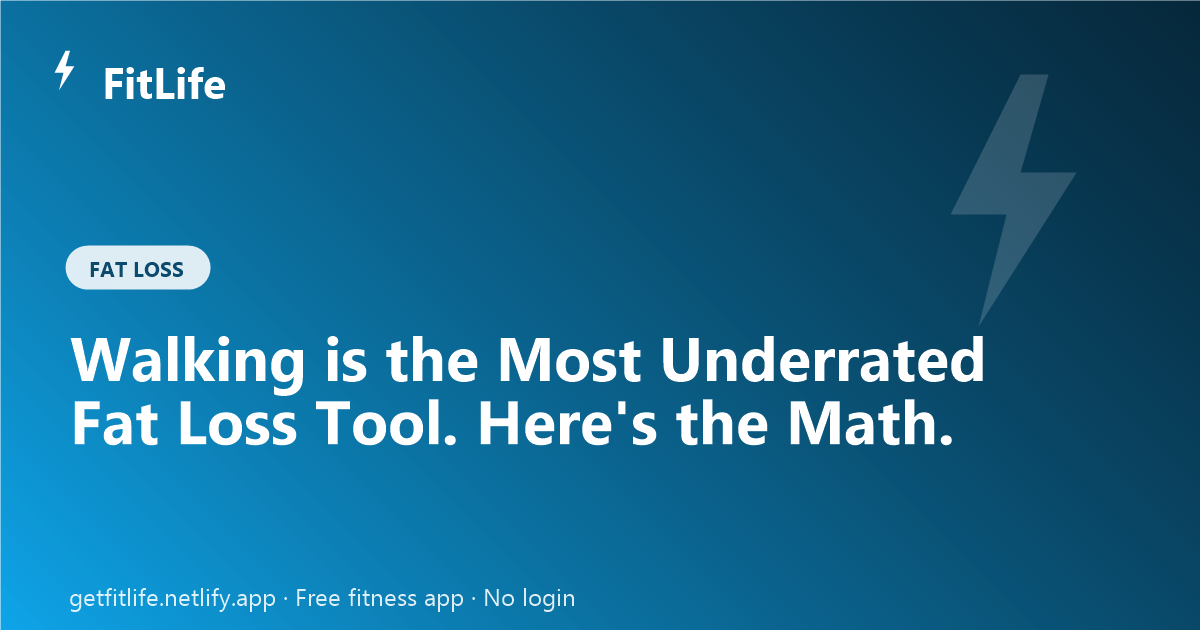 Walking is the Most Underrated Fat Loss Tool. Here's the Math.